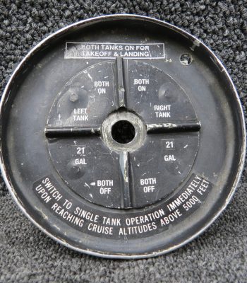 0511198 Cessna 172B Fuel Selector Cup with Placard and Bracket