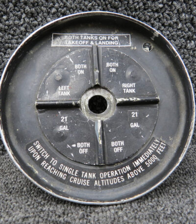 0511198 Cessna 172B Fuel Selector Cup with Placard and Bracket