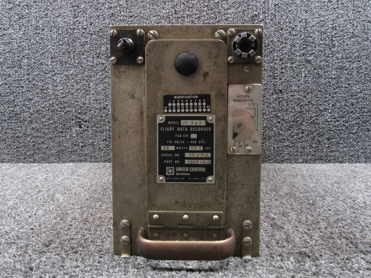 100640-1 United Control Flight Data Recorder Assembly (CORE)