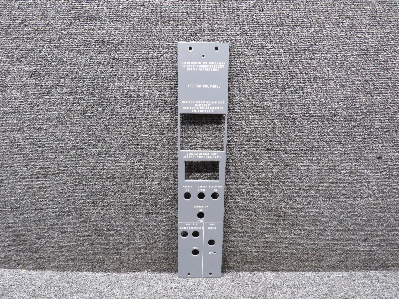 25NFZ3447-45 Hawker BAE 125-800A APU Control Cover Panel