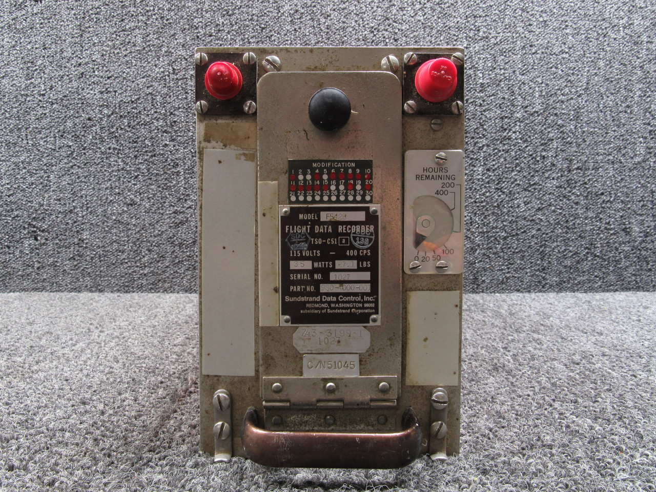 980-4000-0001 Sundstrand Flight Data Recorder Assembly with Mods (CORE)