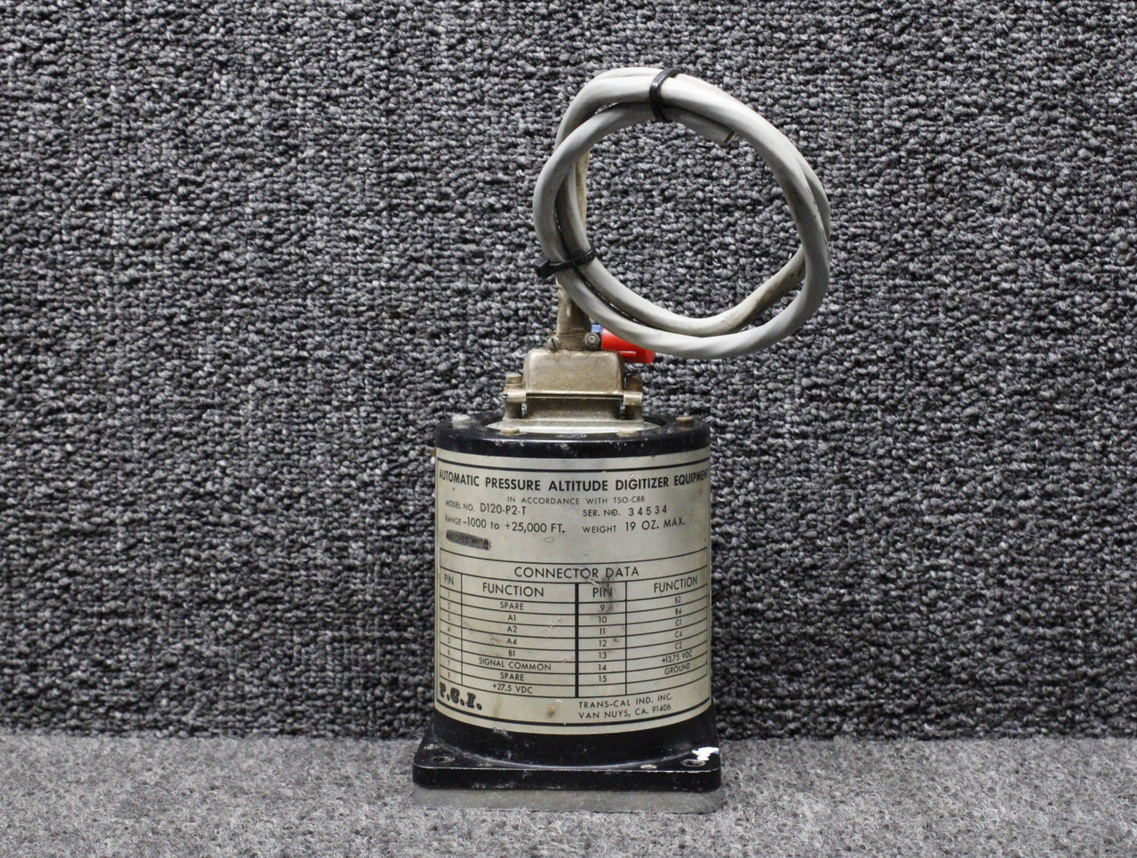 D120-P2-T (Alt: 5125-P3) Trans-Cal Automatic Pressure Altitude Digitizer