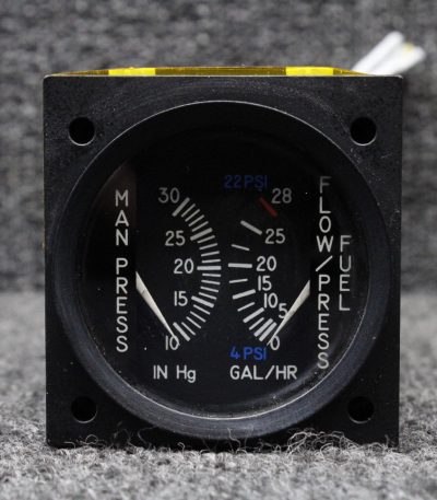 MD160-2 Mid-Continent Dual Manifold, Fuel Flow Pressure Indicator, Lighted (14V)