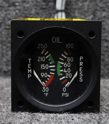 MD162-3 Mid-Continent Dual Oil Temperature and Pressure Indicator, Lighted (14V)