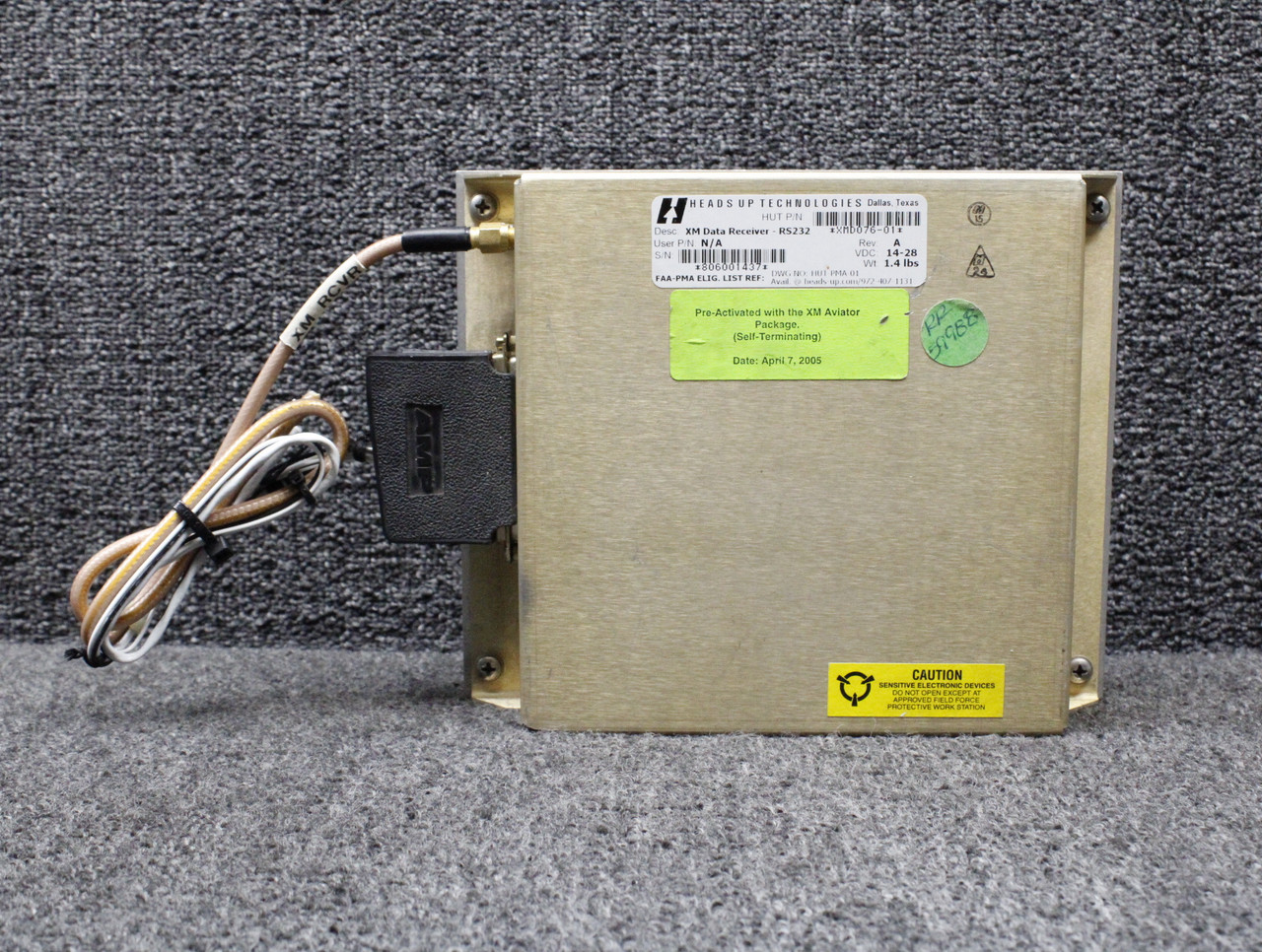 XMD076-01 Heads Up Technologies RS232 XM Data Receiver Unit with Mount (14-28V)